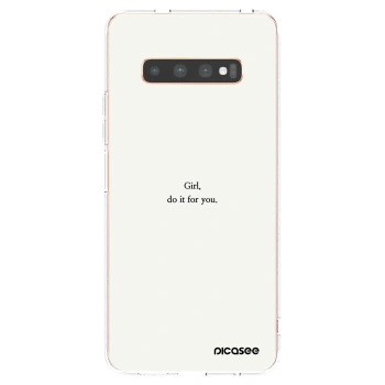 Picasee silikonska prozirna maskica za Samsung Galaxy S10 Plus G975 - Girl, do it for you