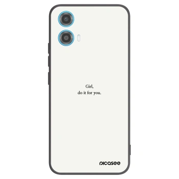 Picasee crna silikonska maskica za Motorola Moto G34 5G - Girl, do it for you