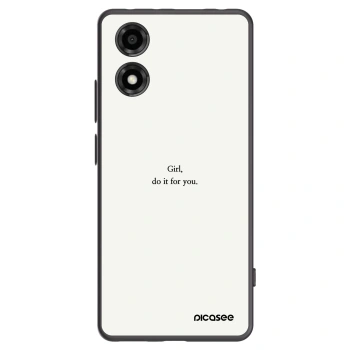 Picasee crna silikonska maskica za Motorola Moto E14 - Girl, do it for you