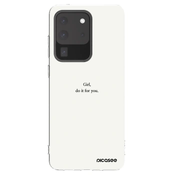 Picasee silikonska prozirna maskica za Samsung Galaxy S20 Ultra 5G G988F - Girl, do it for you