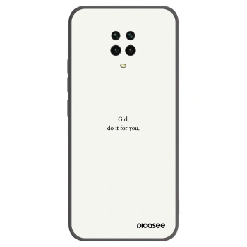 Picasee crna silikonska maskica za Xiaomi Redmi Note 9 Pro - Girl, do it for you