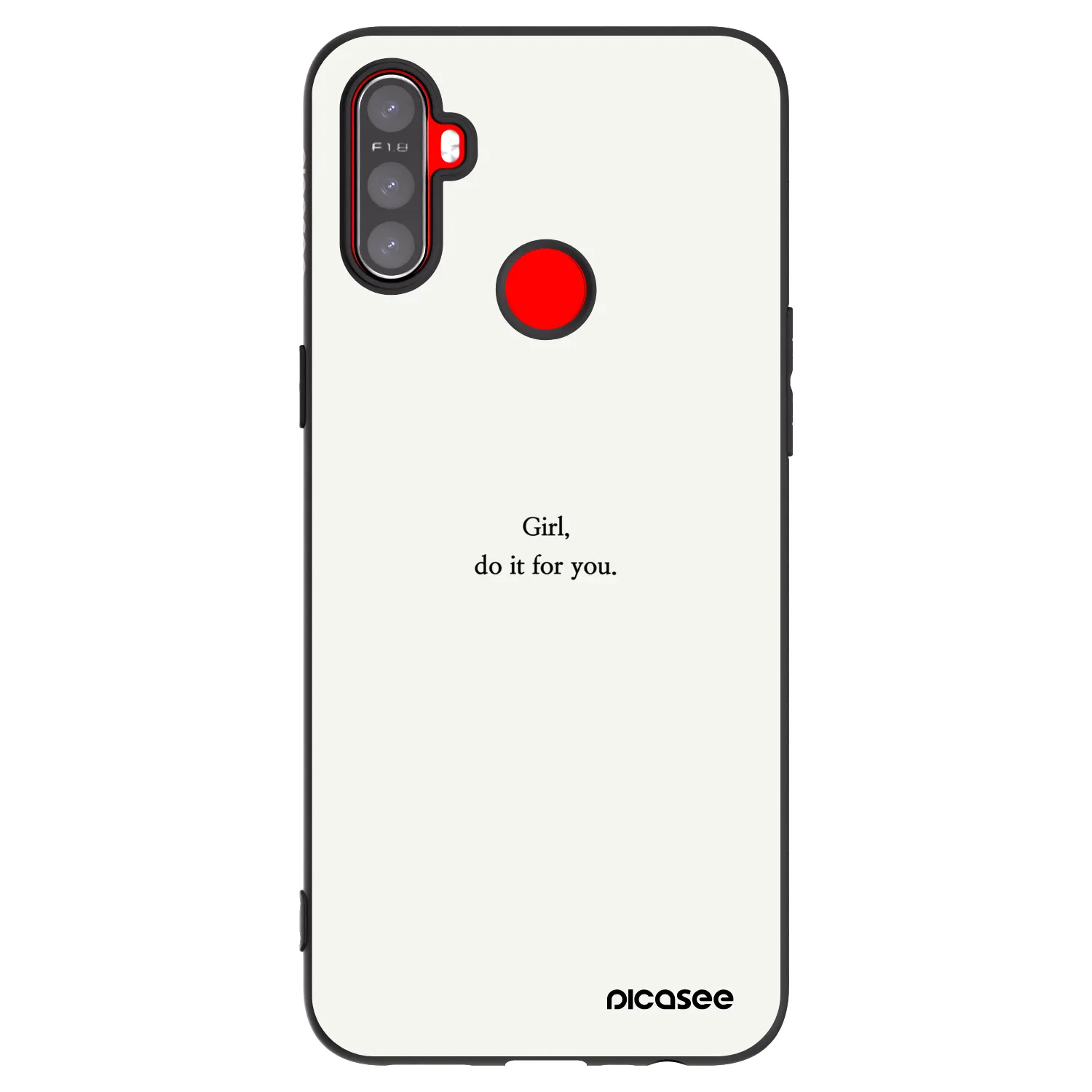 Picasee crna silikonska maskica za Realme C3 - Girl, do it for you