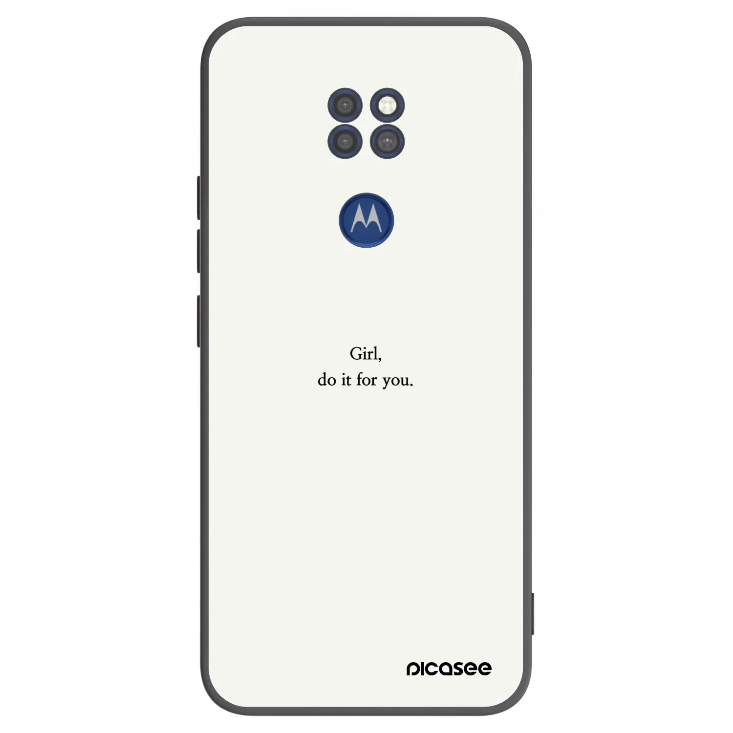 Picasee crna silikonska maskica za Motorola Moto G9 Play - Girl, do it for you