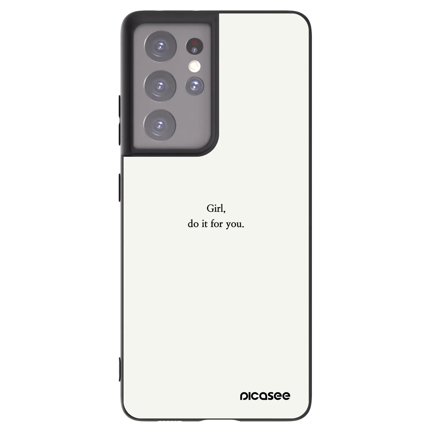 Picasee crna silikonska maskica za Samsung Galaxy S21 Ultra 5G G998B - Girl, do it for you