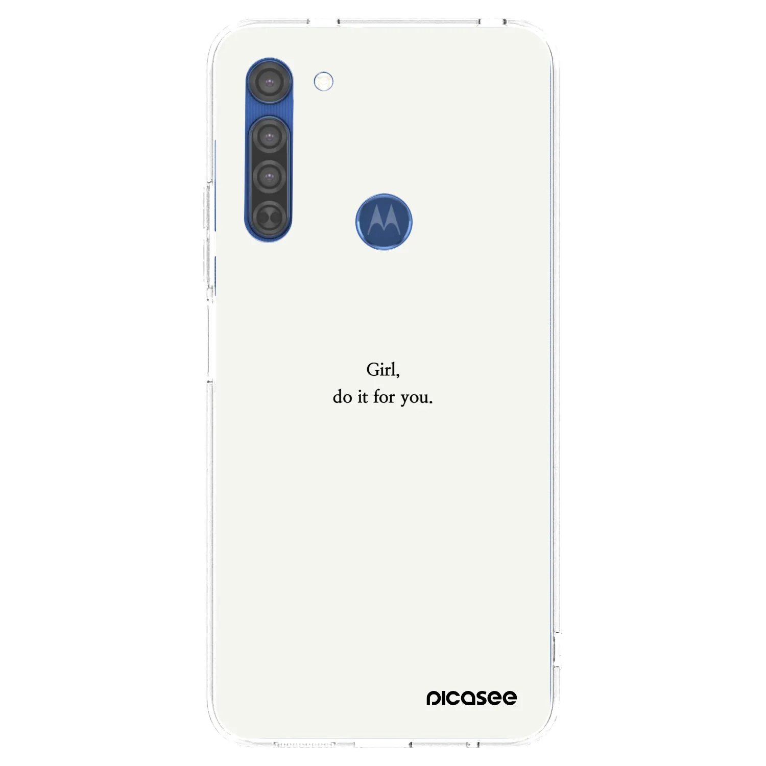 Picasee silikonska prozirna maskica za Motorola Moto G8 - Girl, do it for you