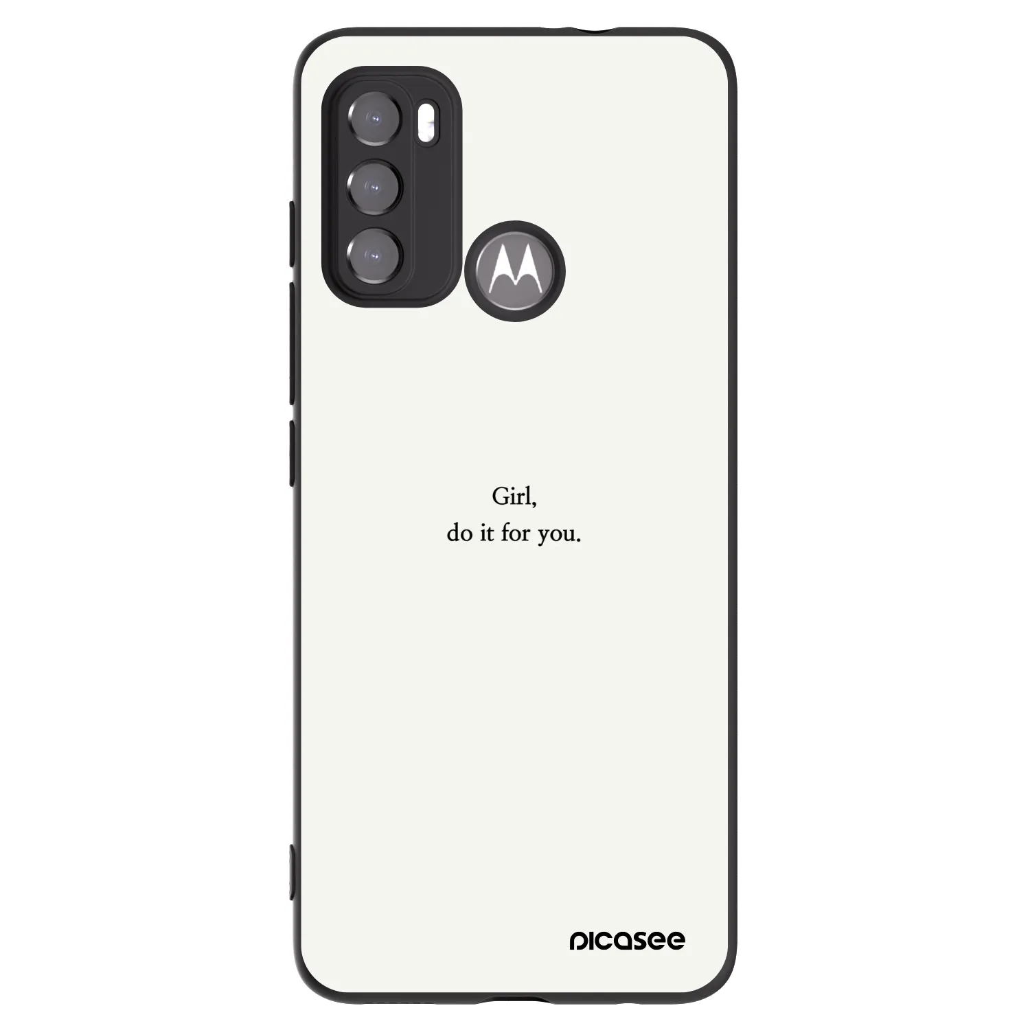 Picasee crna silikonska maskica za Motorola Moto G60 - Girl, do it for you