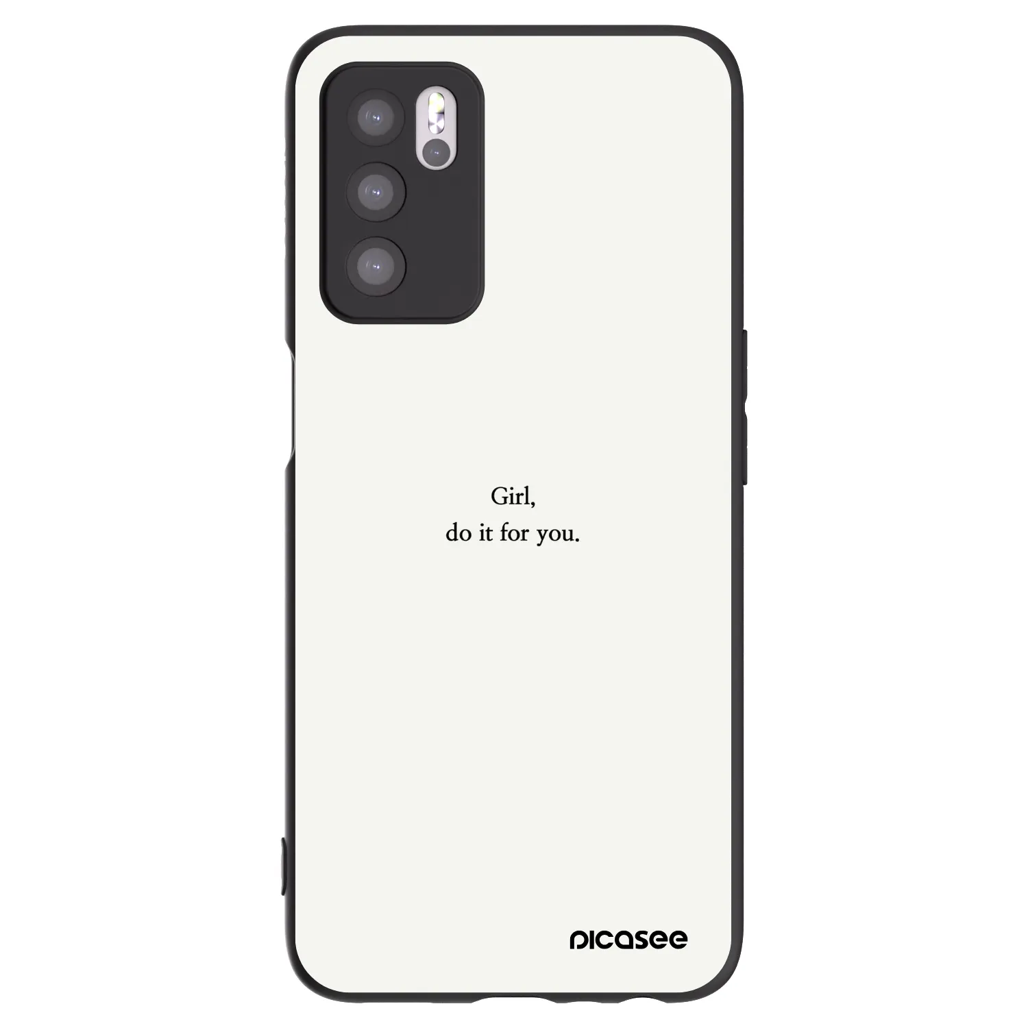 Picasee crna silikonska maskica za OPPO A16s - Girl, do it for you