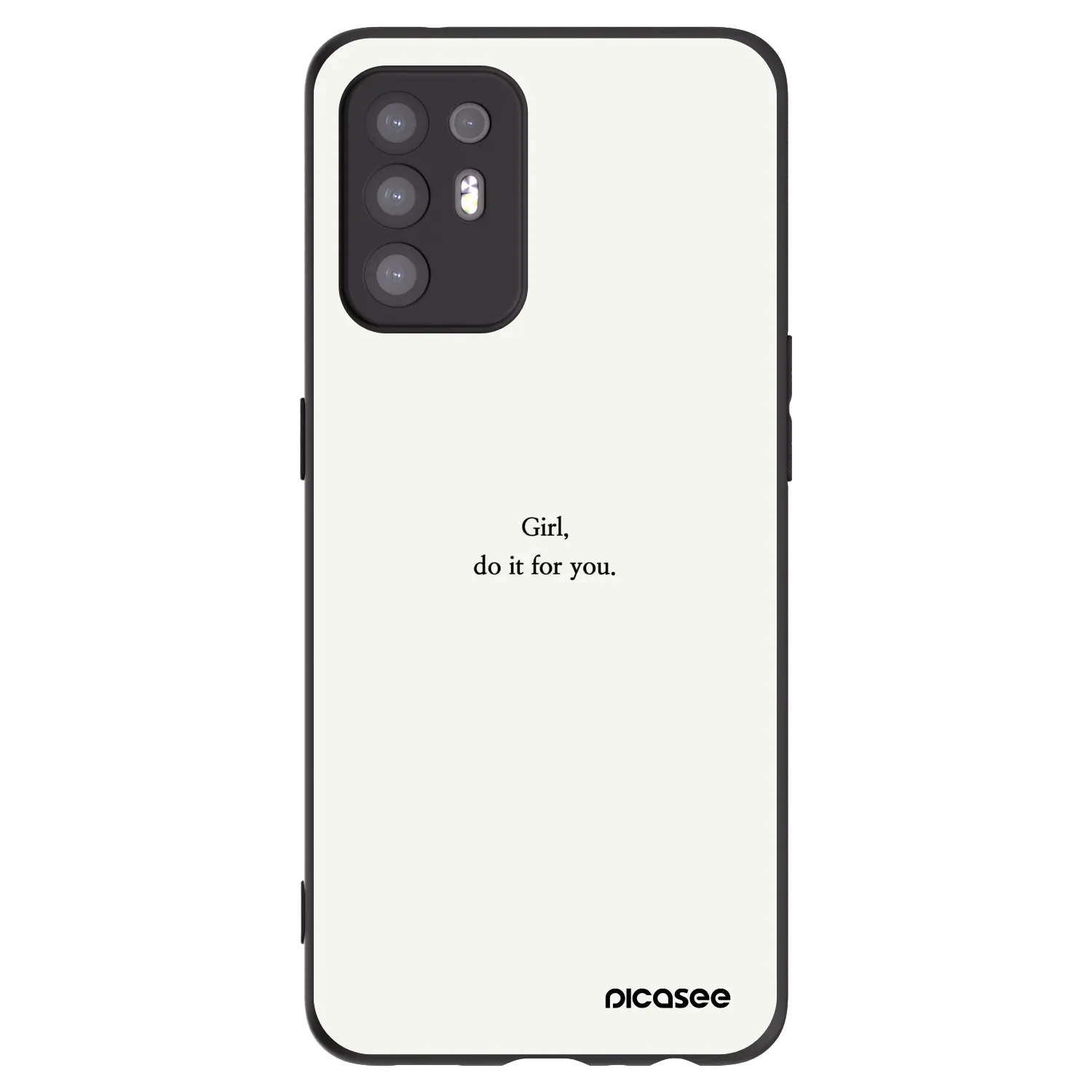 Picasee crna silikonska maskica za OPPO A94 5G - Girl, do it for you