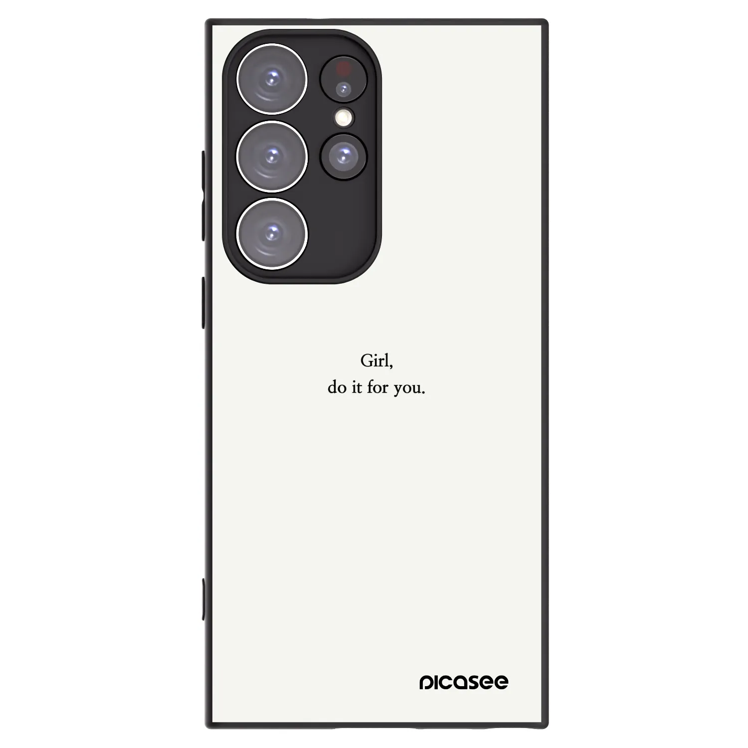 Picasee crna silikonska maskica za Samsung Galaxy S23 Ultra 5G - Girl, do it for you