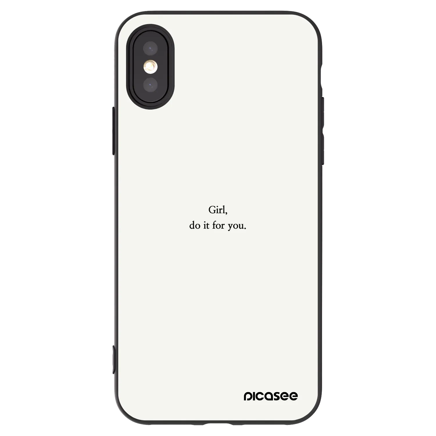 Picasee crna silikonska maskica za Apple iPhone X/XS - Girl, do it for you
