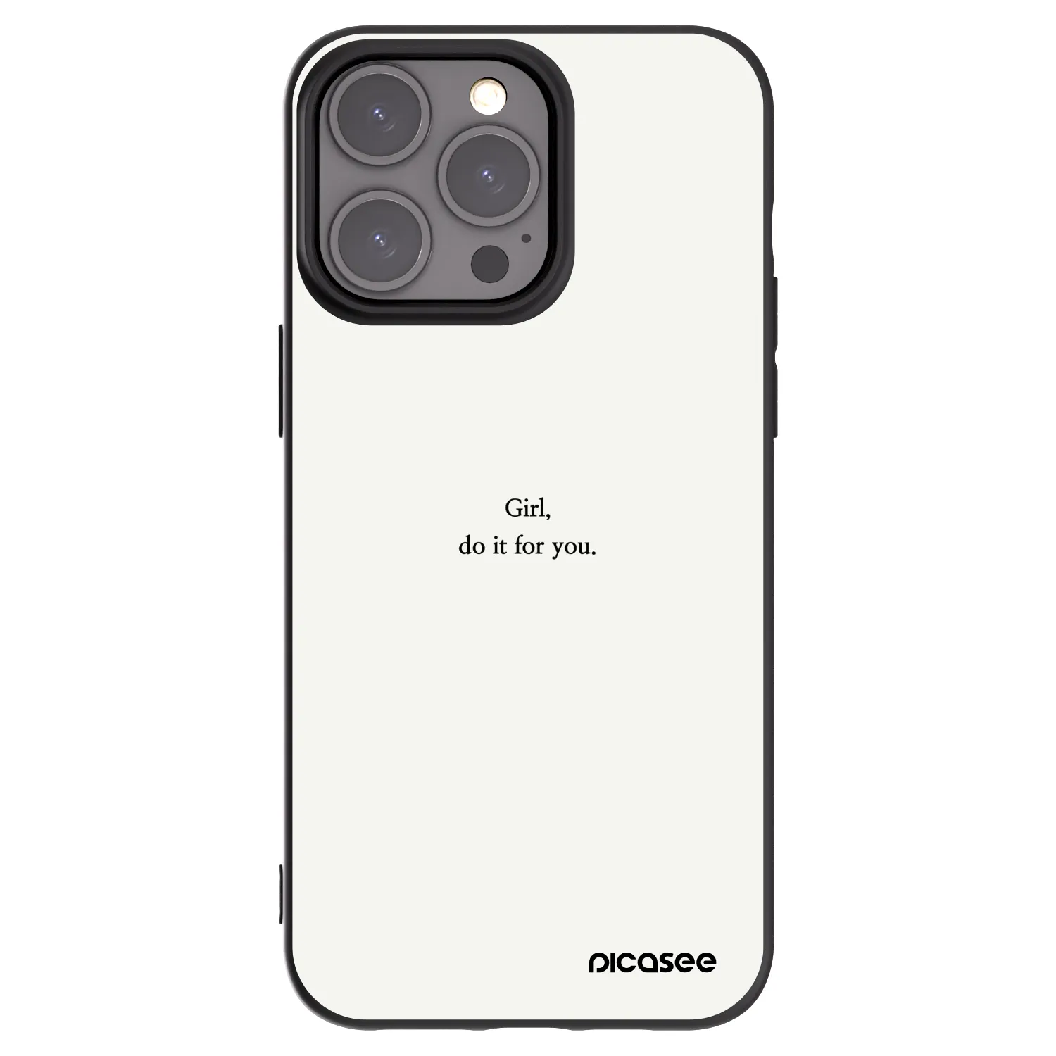 Picasee crna silikonska maskica za Apple iPhone 15 Pro Max - Girl, do it for you