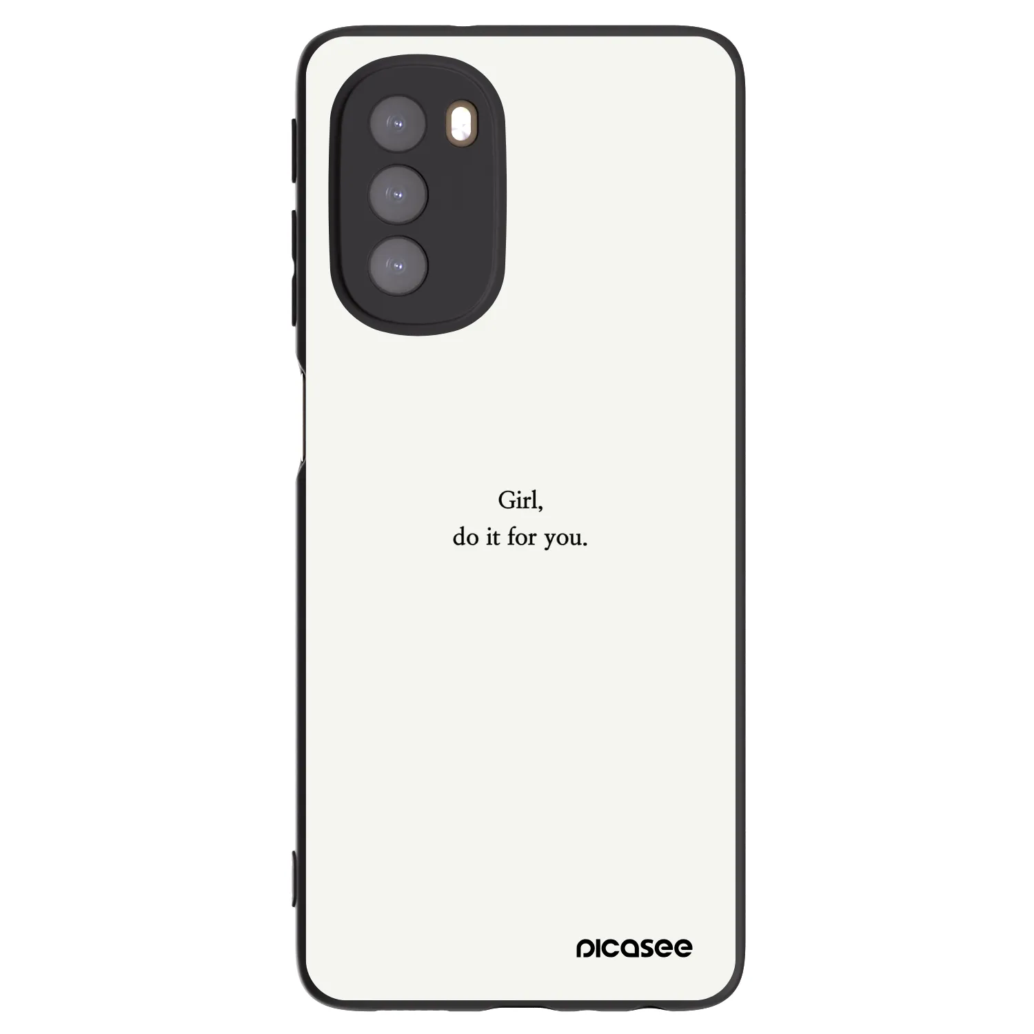 Picasee crna silikonska maskica za Motorola Moto G51 - Girl, do it for you