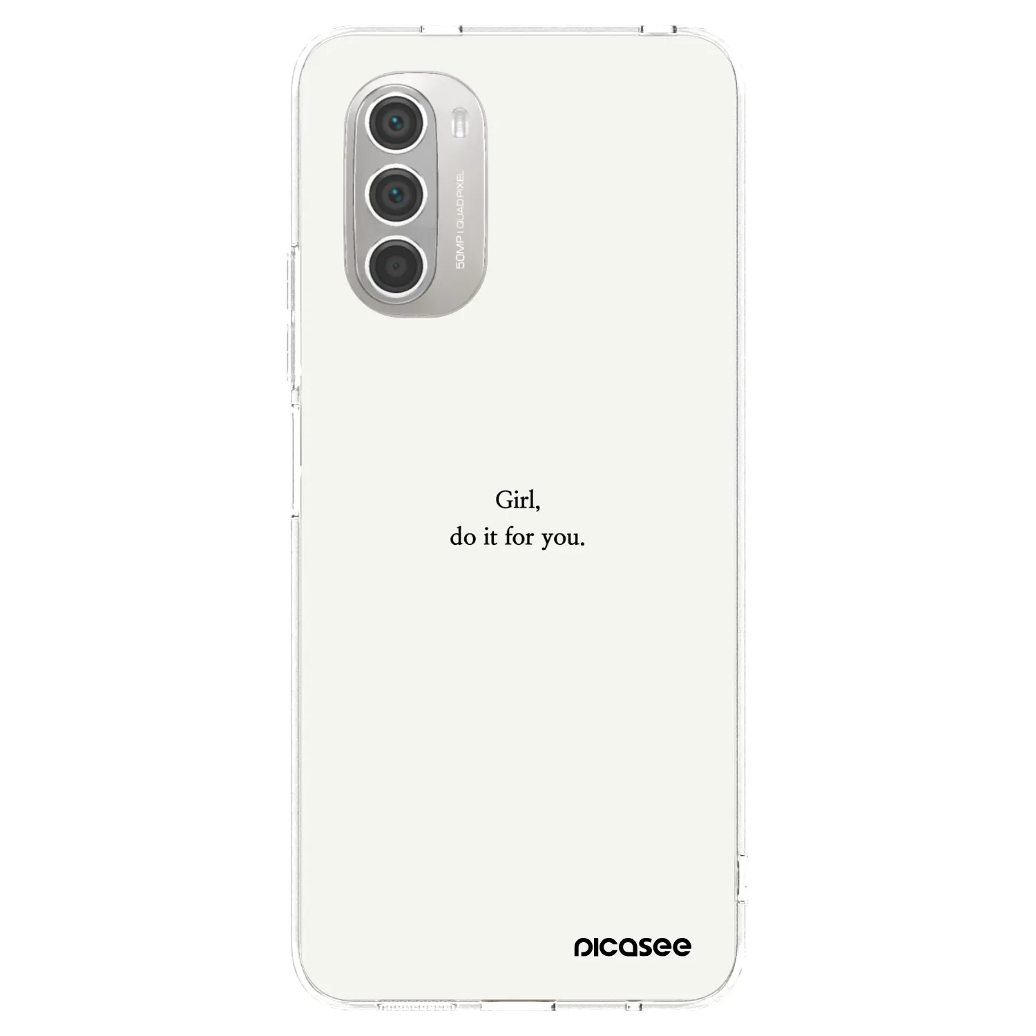 Picasee silikonska prozirna maskica za Motorola Moto G51 - Girl, do it for you