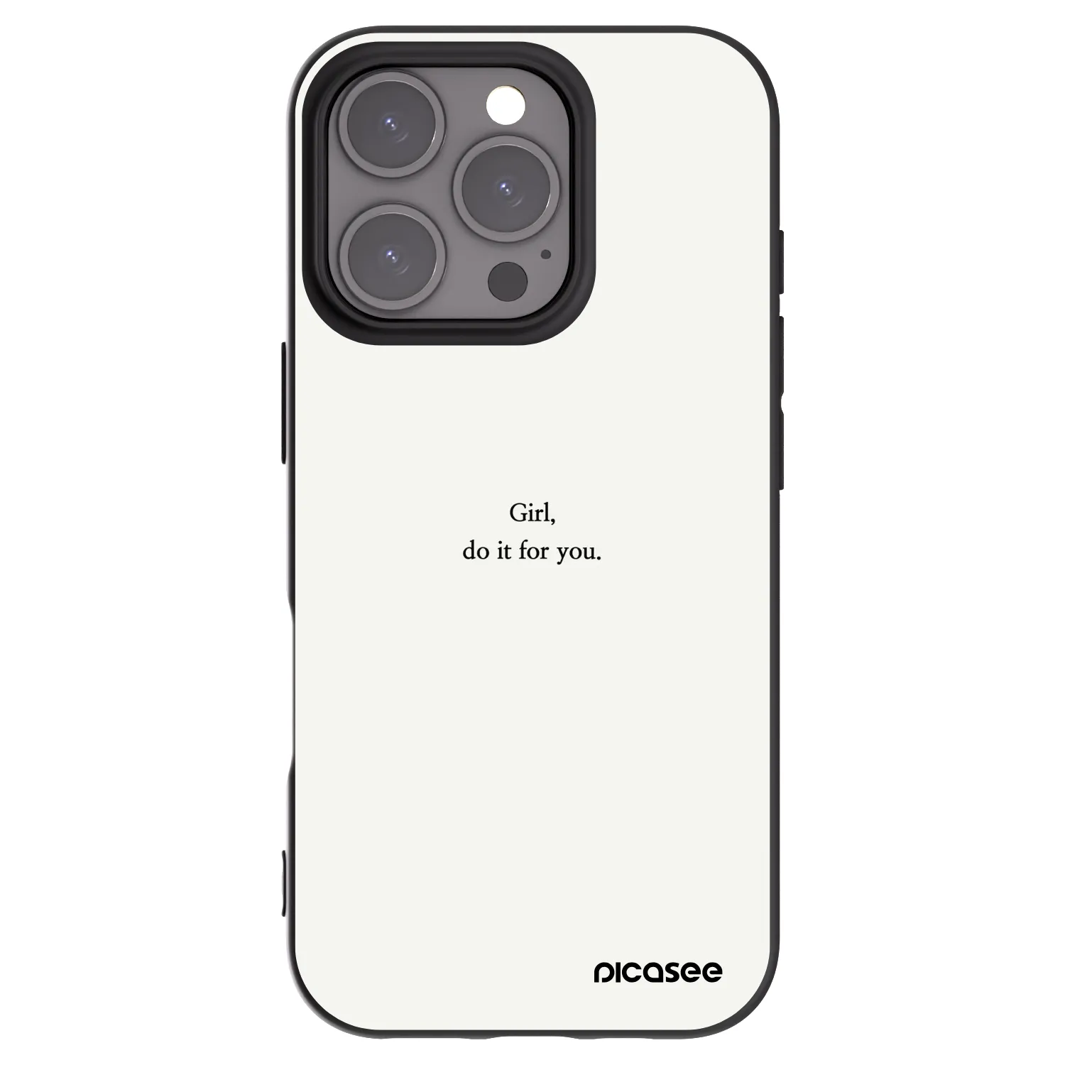 Picasee crna silikonska maskica za Apple iPhone 16 Pro - Girl, do it for you