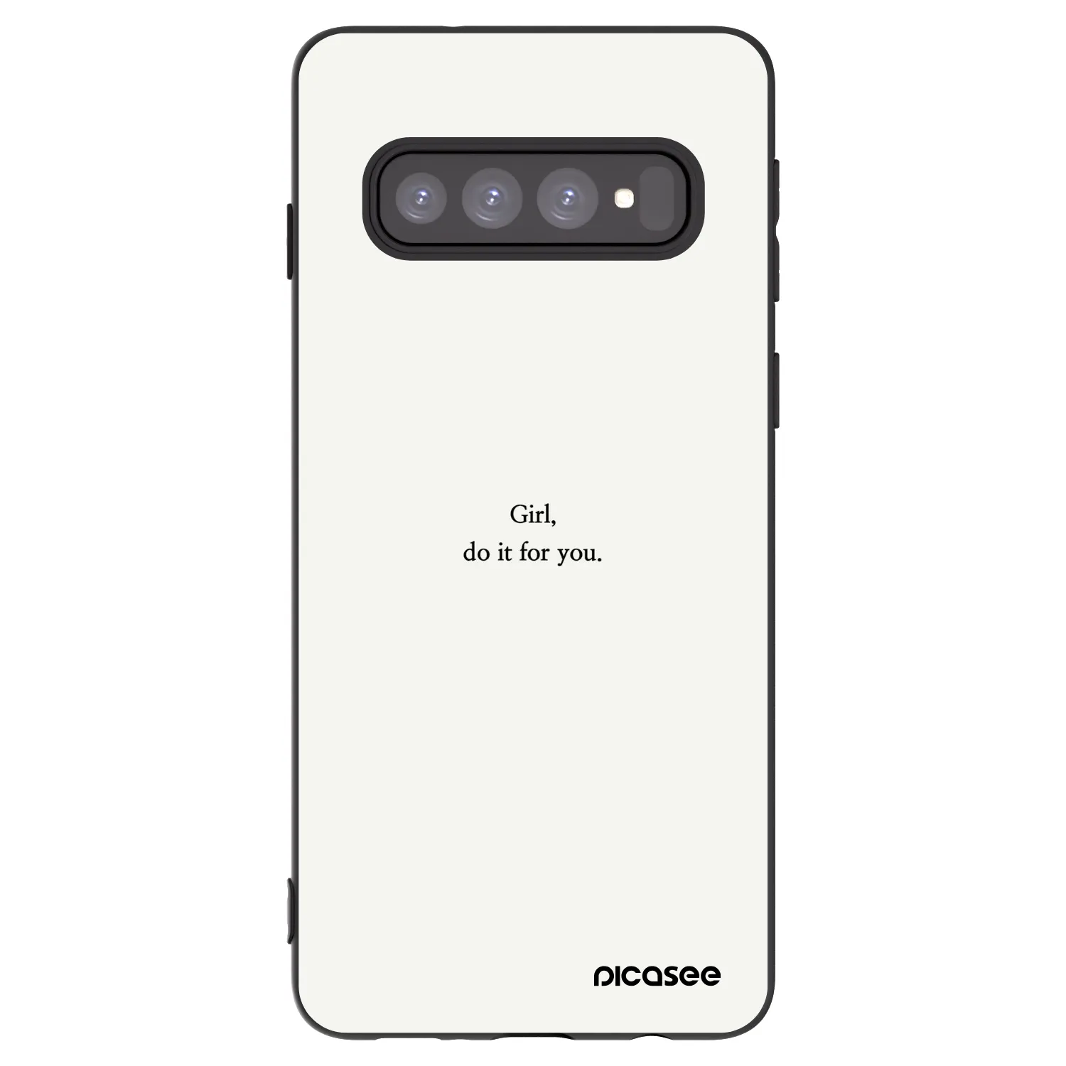Picasee crna silikonska maskica za Samsung Galaxy S10 G973 - Girl, do it for you
