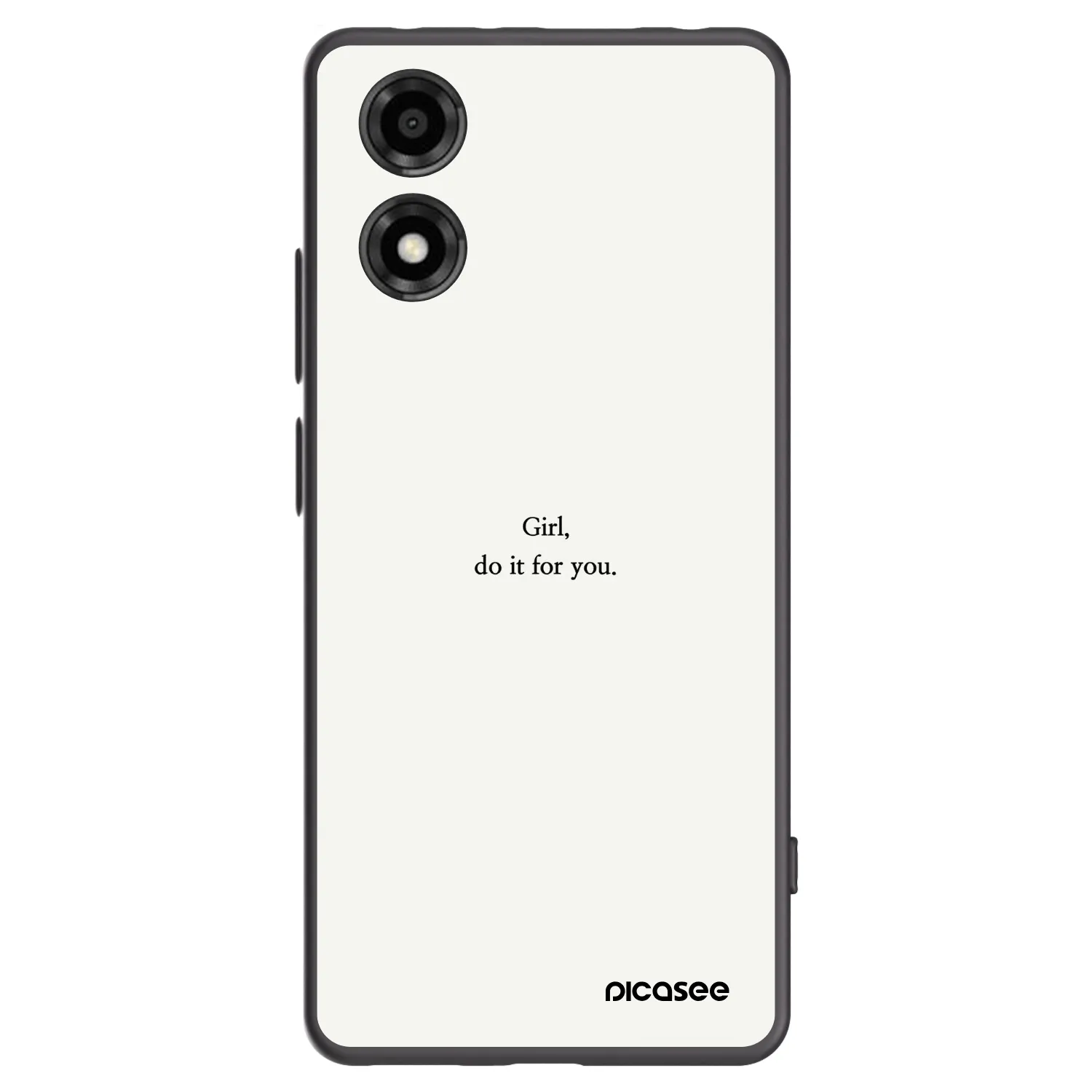 Picasee crna silikonska maskica za Motorola Moto E14 - Girl, do it for you