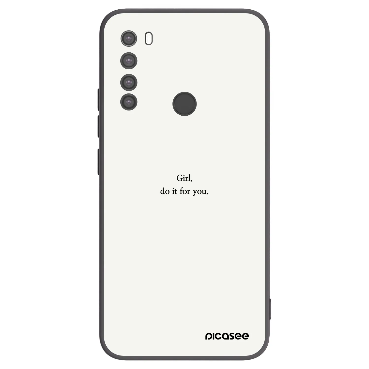 Picasee crna silikonska maskica za Xiaomi Redmi Note 8 - Girl, do it for you