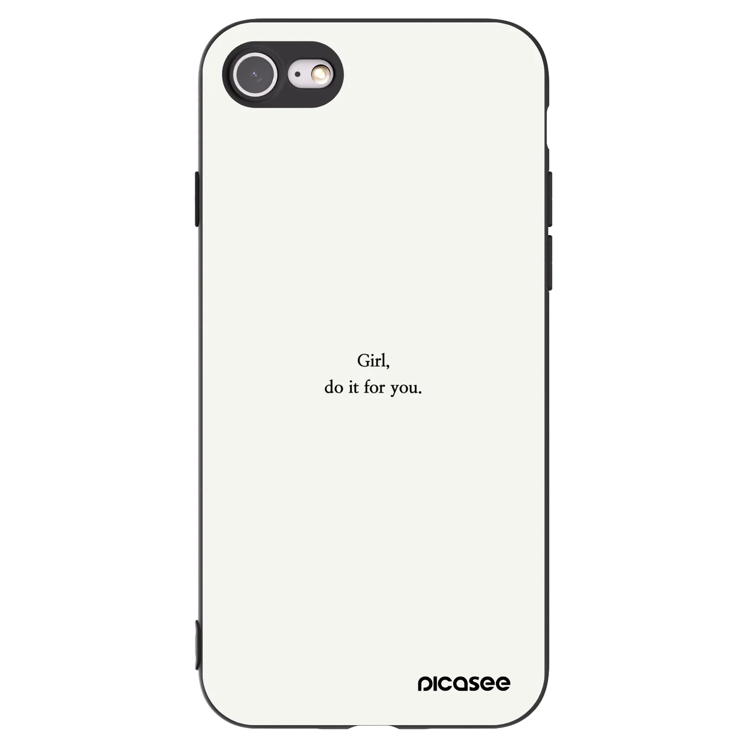 Picasee crna silikonska maskica za Apple iPhone SE 2020 - Girl, do it for you