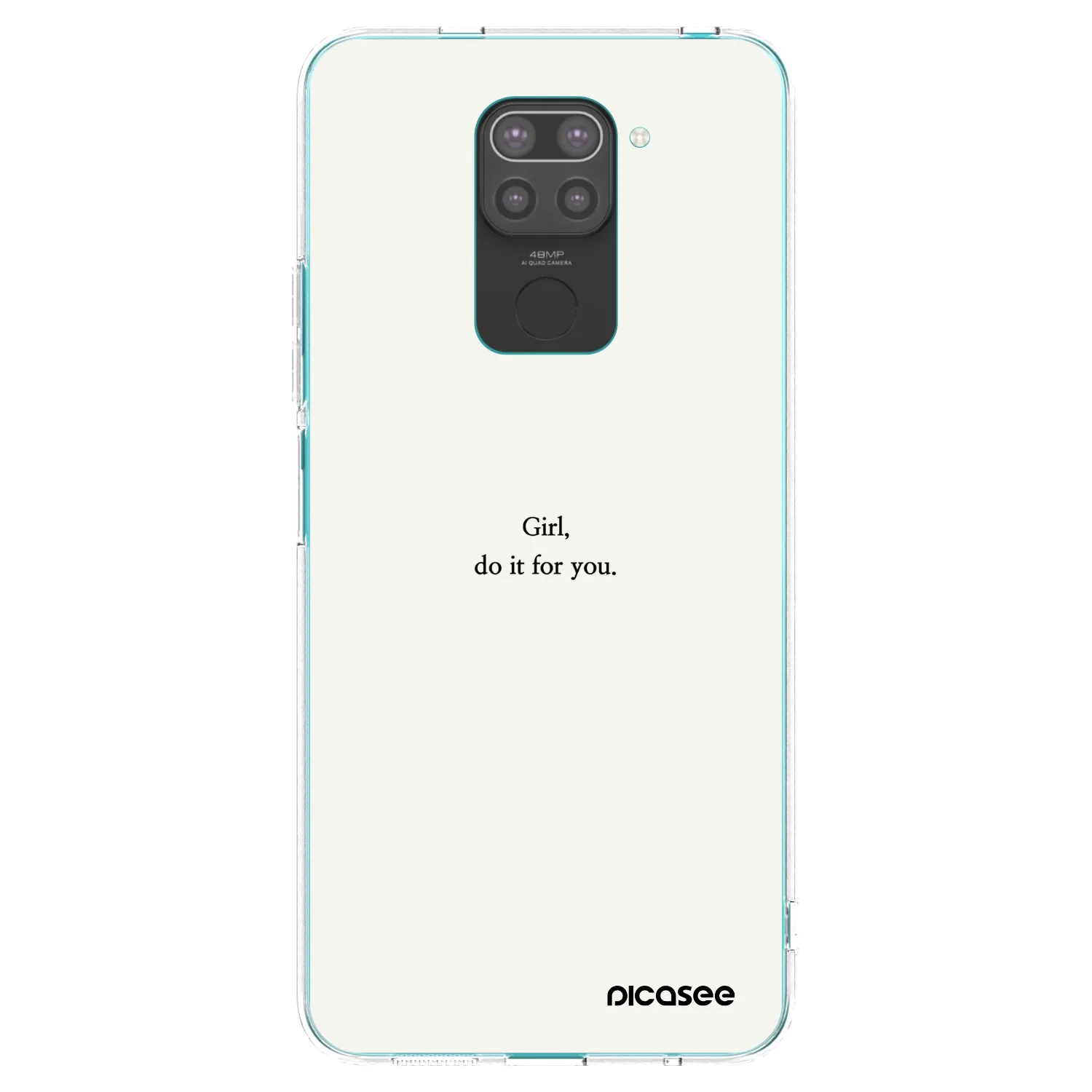 Picasee crna silikonska maskica za Xiaomi Redmi Note 9 - Girl, do it for you