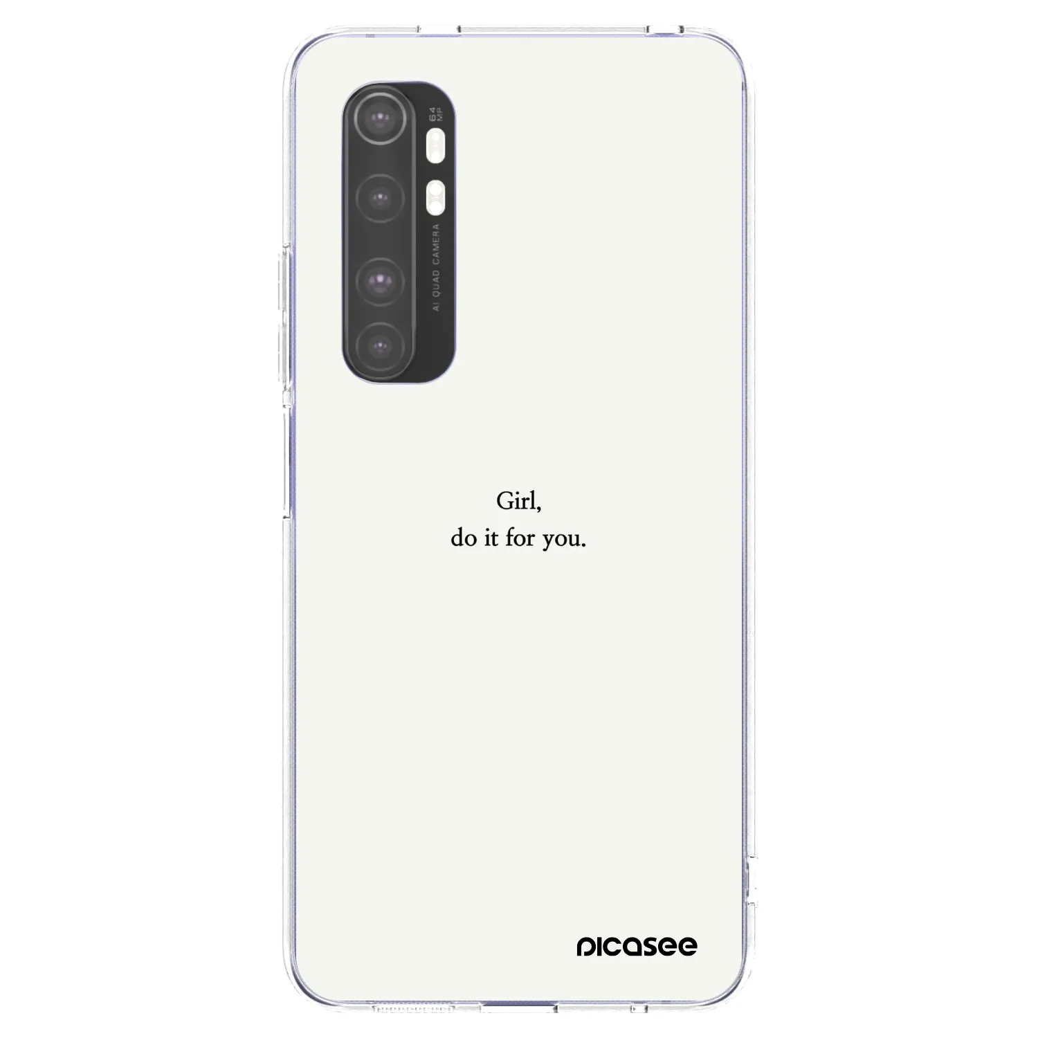 Picasee silikonska prozirna maskica za Xiaomi Mi Note 10 Lite - Girl, do it for you