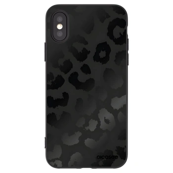 Picasee crna silikonska maskica za Apple iPhone X/XS - Midnight Leopard