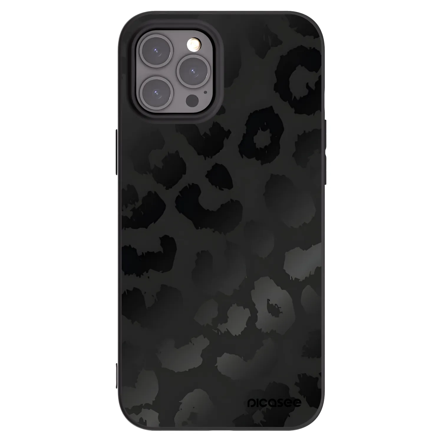 Picasee crna silikonska maskica za Apple iPhone 12 Pro Max - Midnight Leopard