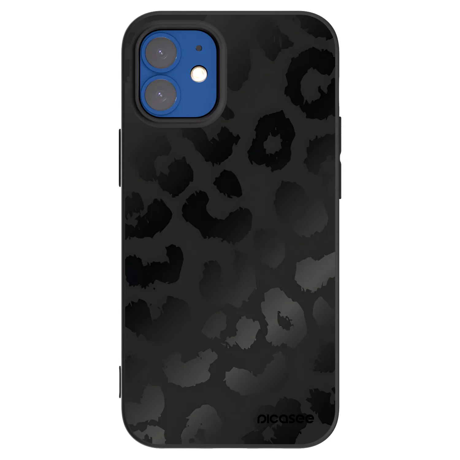 Picasee crna silikonska maskica za Apple iPhone 12 mini - Midnight Leopard