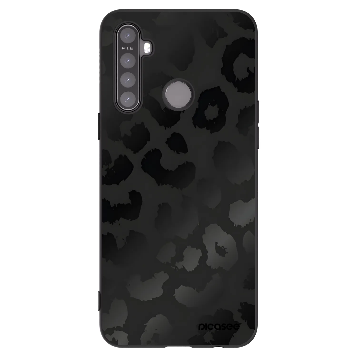 Picasee crna silikonska maskica za Realme 5 - Midnight Leopard