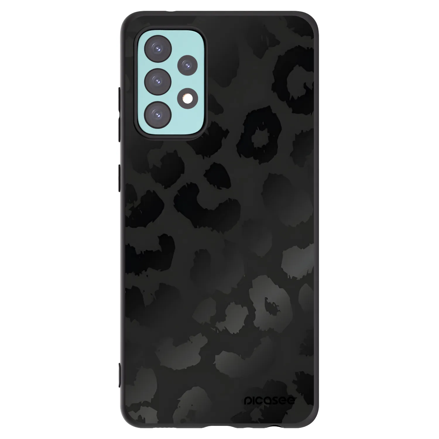Picasee crna silikonska maskica za Samsung Galaxy A72 A725F - Midnight Leopard