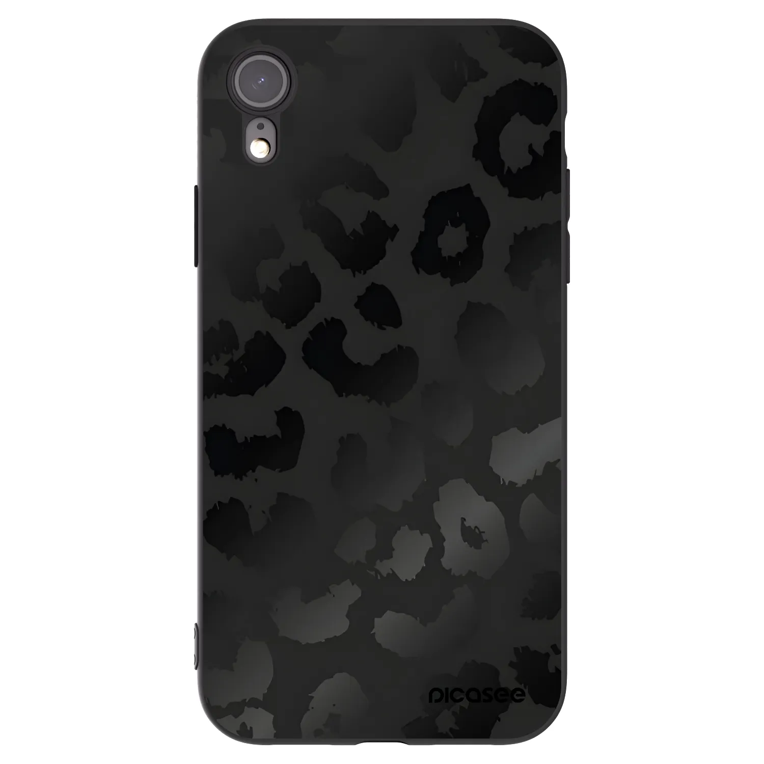 Picasee crna silikonska maskica za Apple iPhone XR - Midnight Leopard