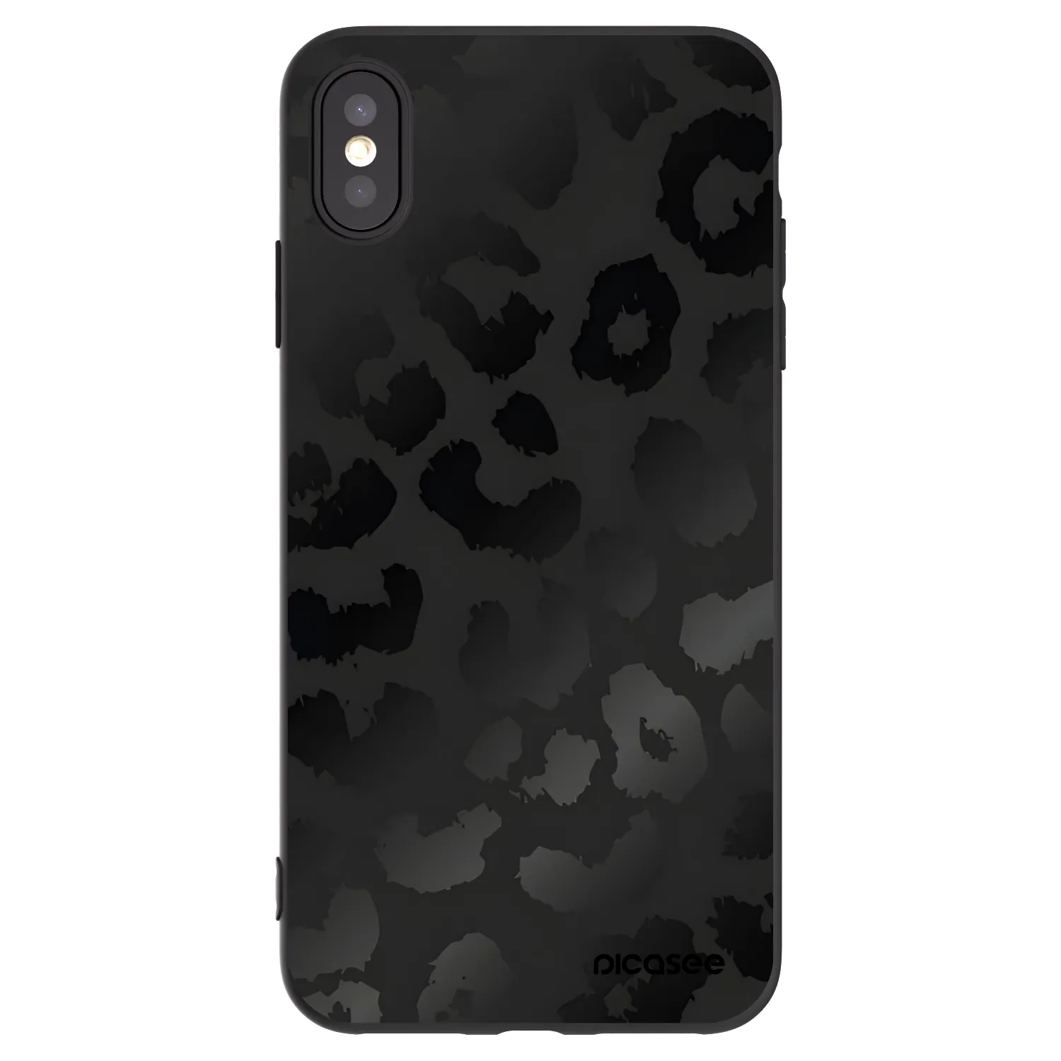 Picasee crna silikonska maskica za Apple iPhone XS Max - Midnight Leopard
