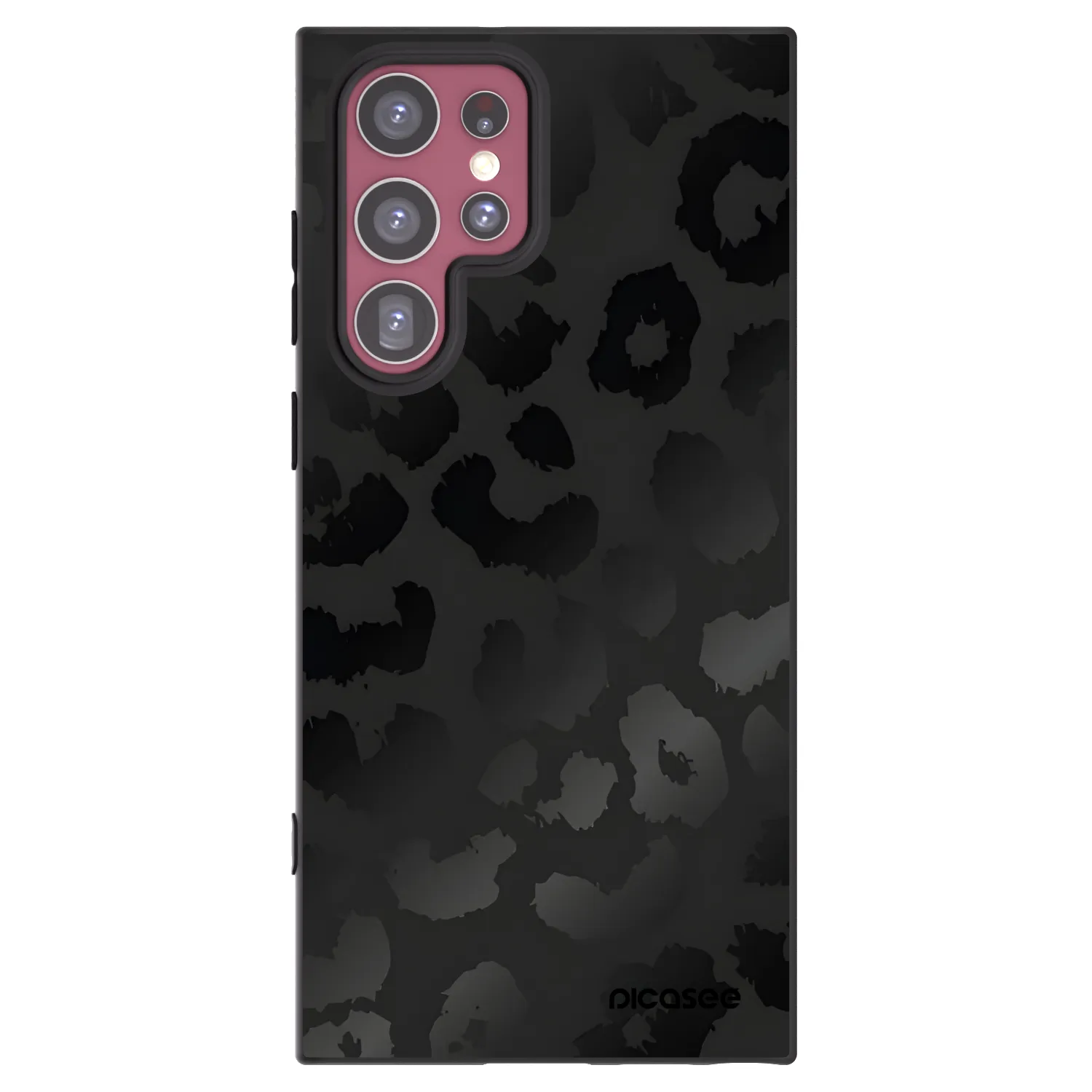 Picasee crna silikonska maskica za Samsung Galaxy S22 Ultra 5G - Midnight Leopard
