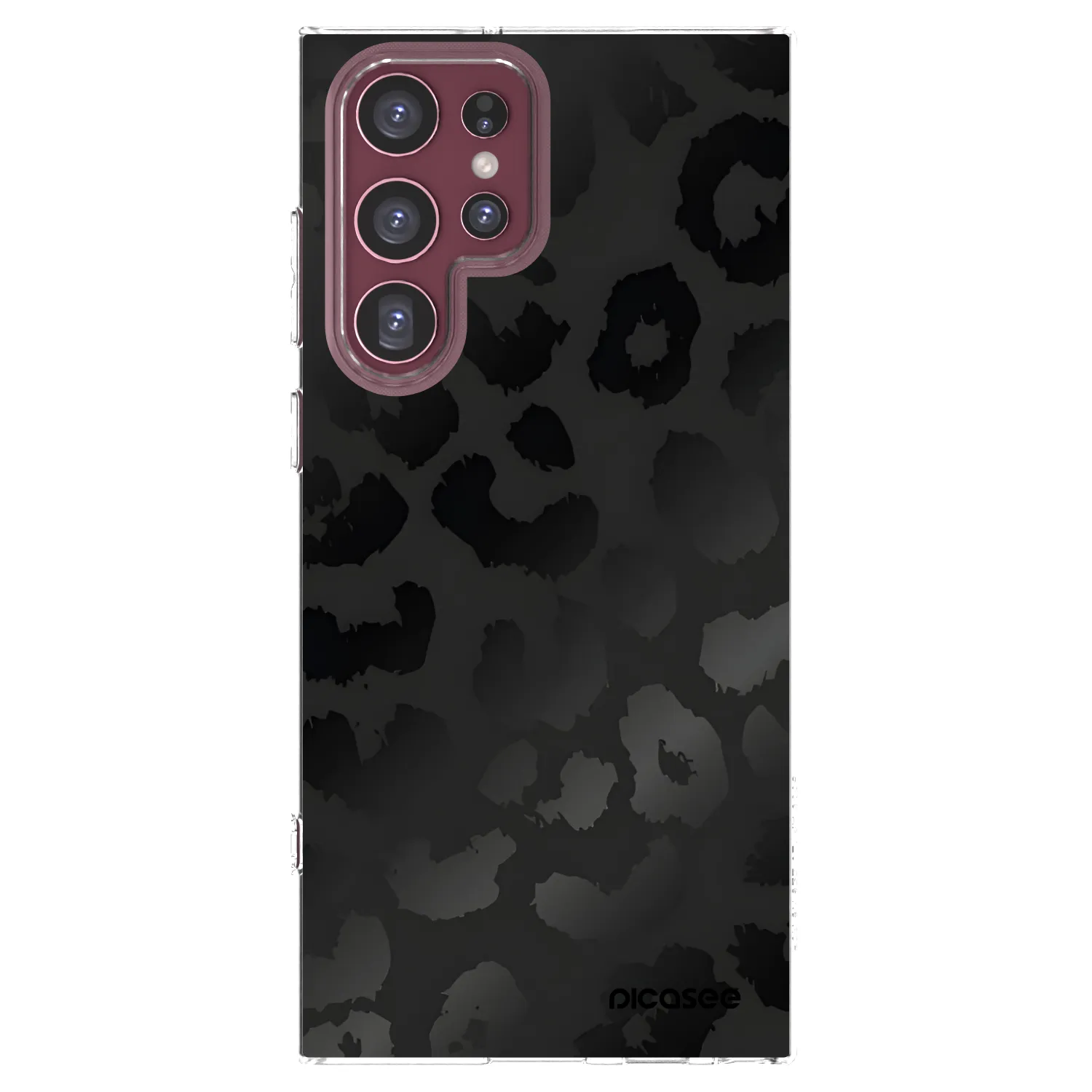 Picasee silikonska prozirna maskica za Samsung Galaxy S22 Ultra 5G - Midnight Leopard