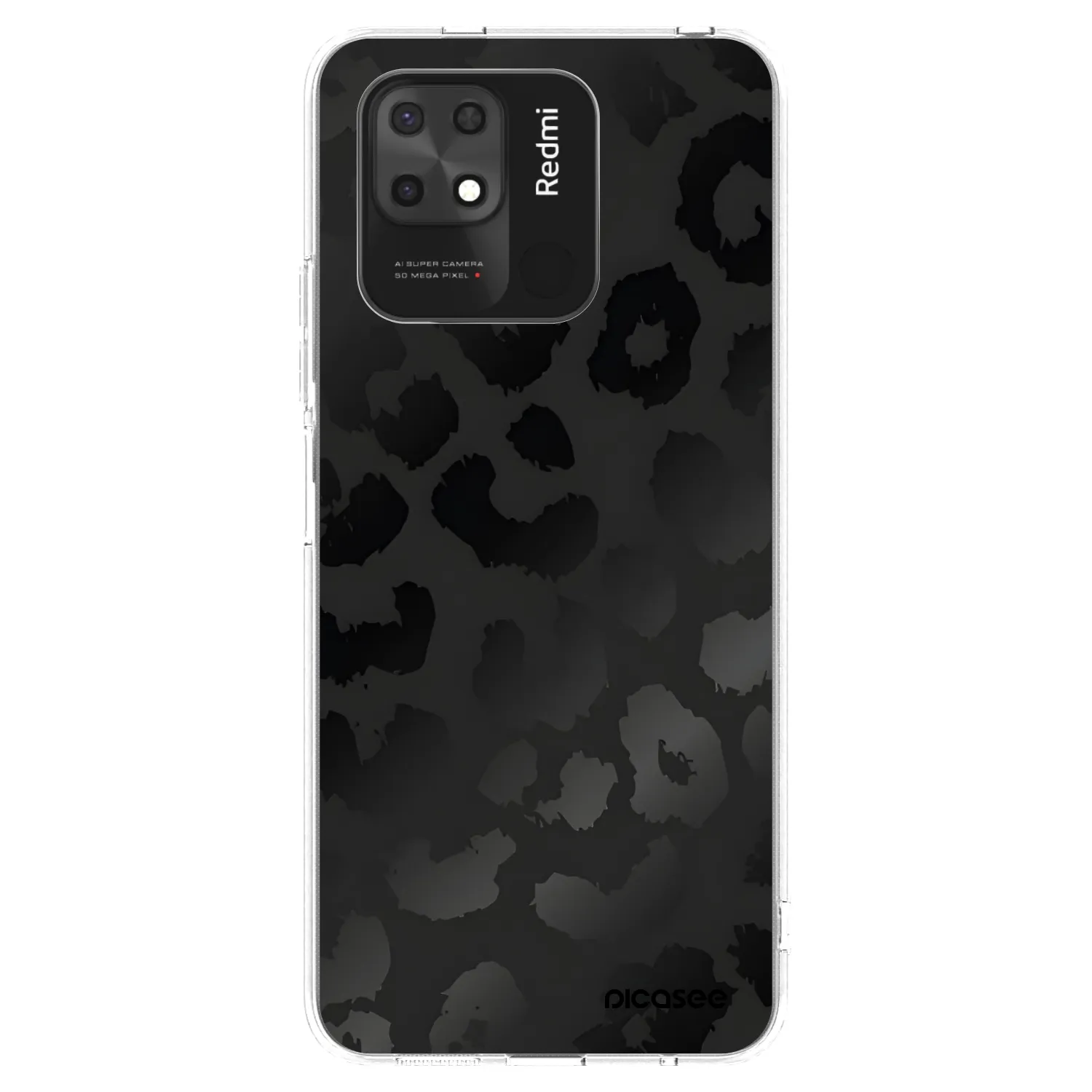 Picasee silikonska prozirna maskica za Xiaomi Redmi 10C - Midnight Leopard