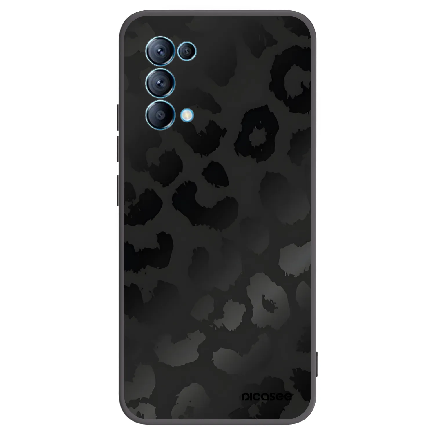 Picasee crna silikonska maskica za OPPO Reno 5 5G - Midnight Leopard