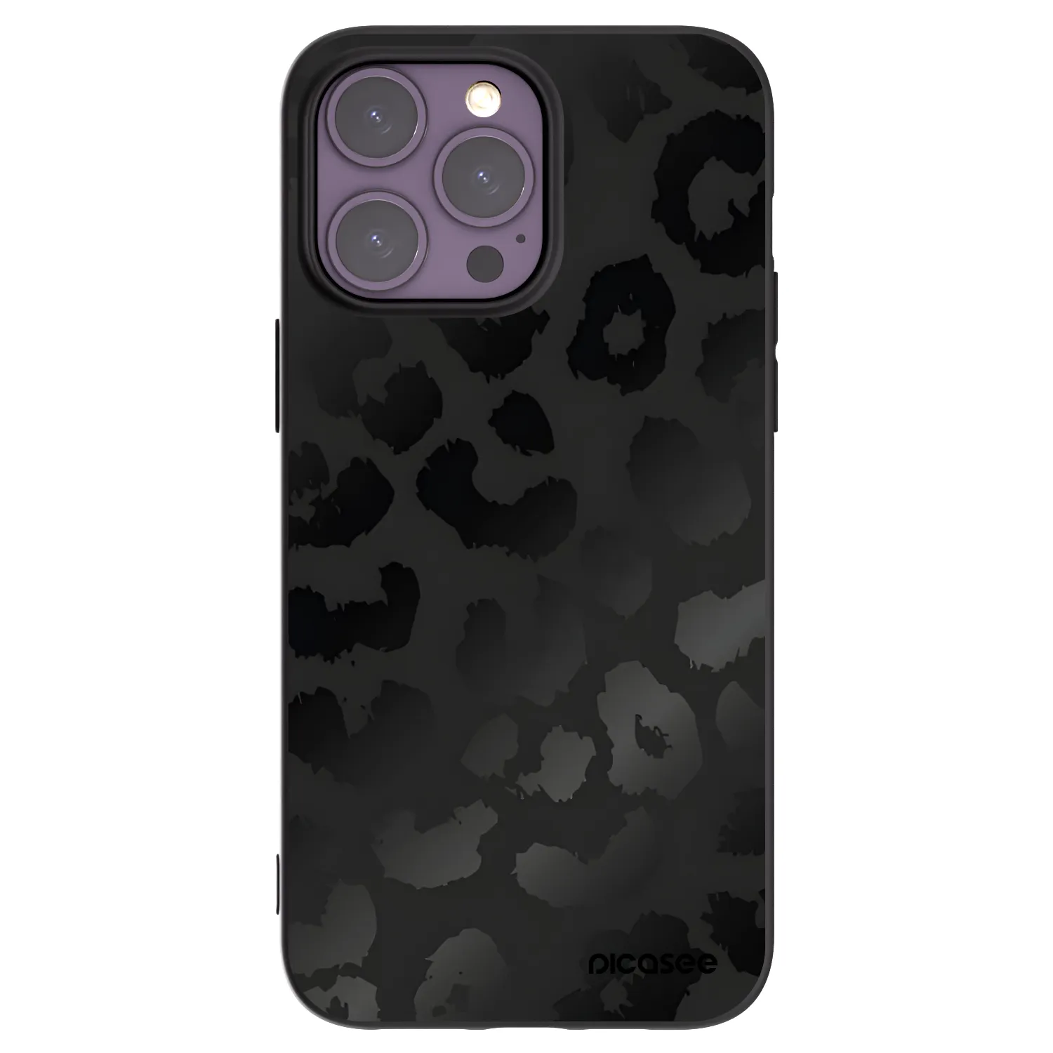 Picasee crna silikonska maskica za Apple iPhone 14 Pro Max - Midnight Leopard