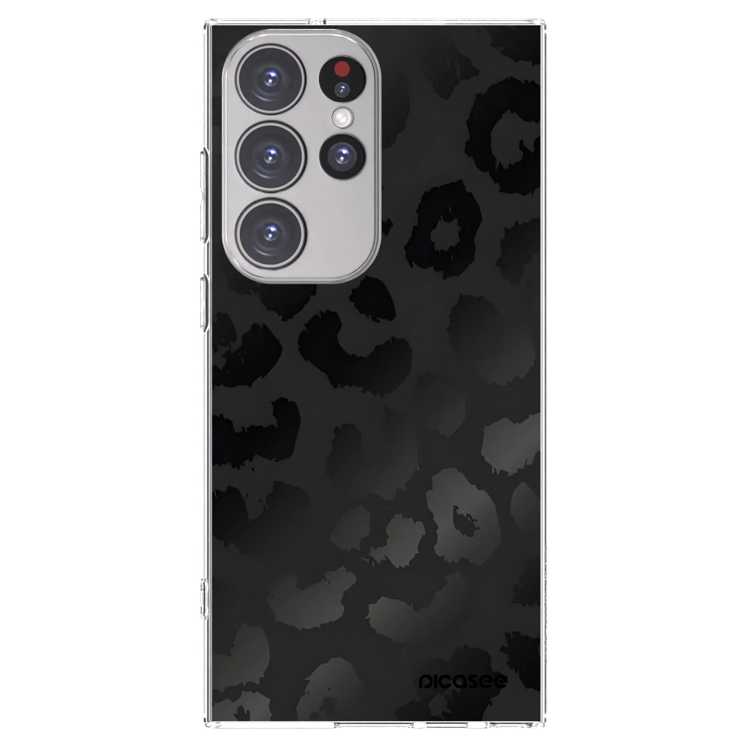 Picasee silikonska prozirna maskica za Samsung Galaxy S23 Ultra 5G - Midnight Leopard