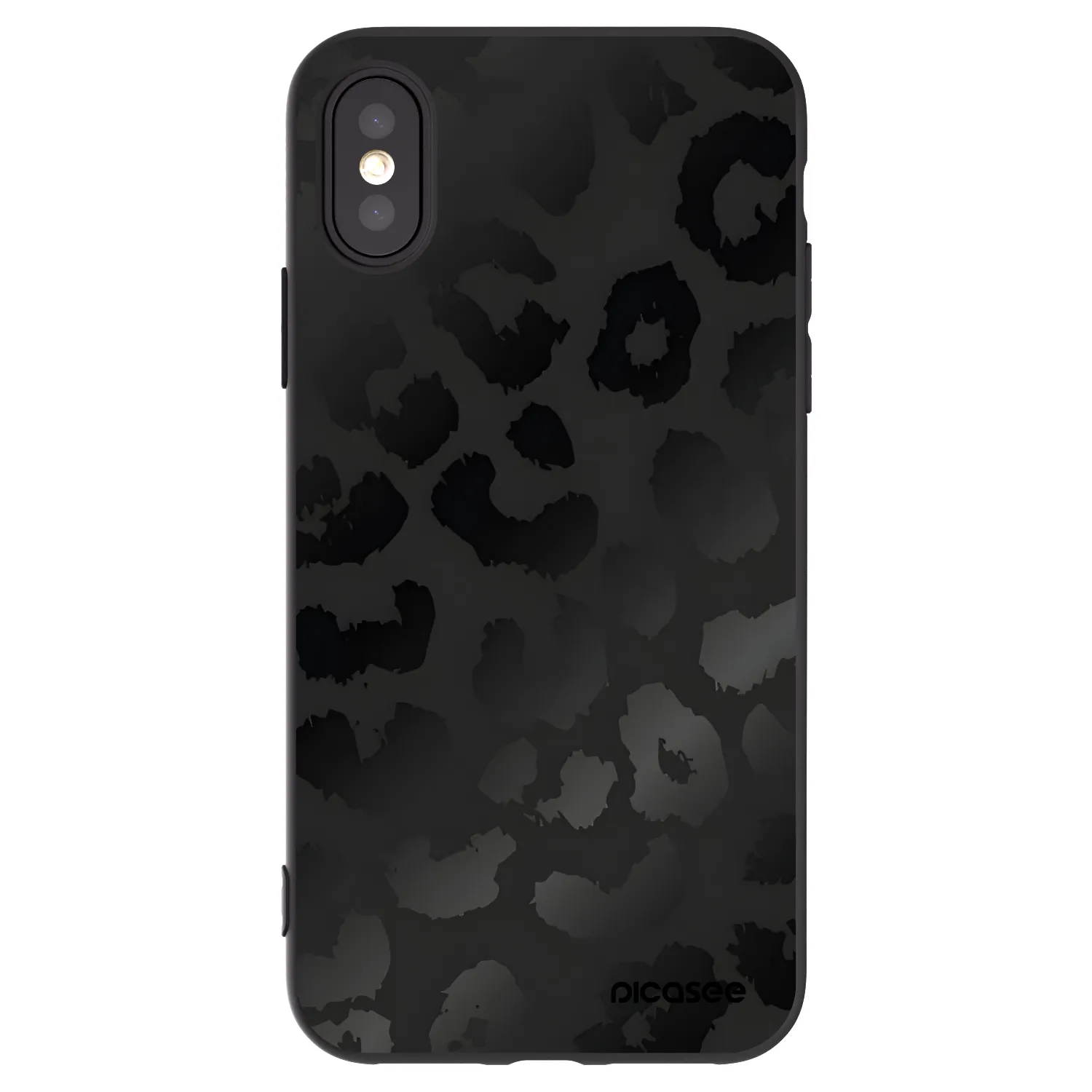 Picasee crna silikonska maskica za Apple iPhone X/XS - Midnight Leopard