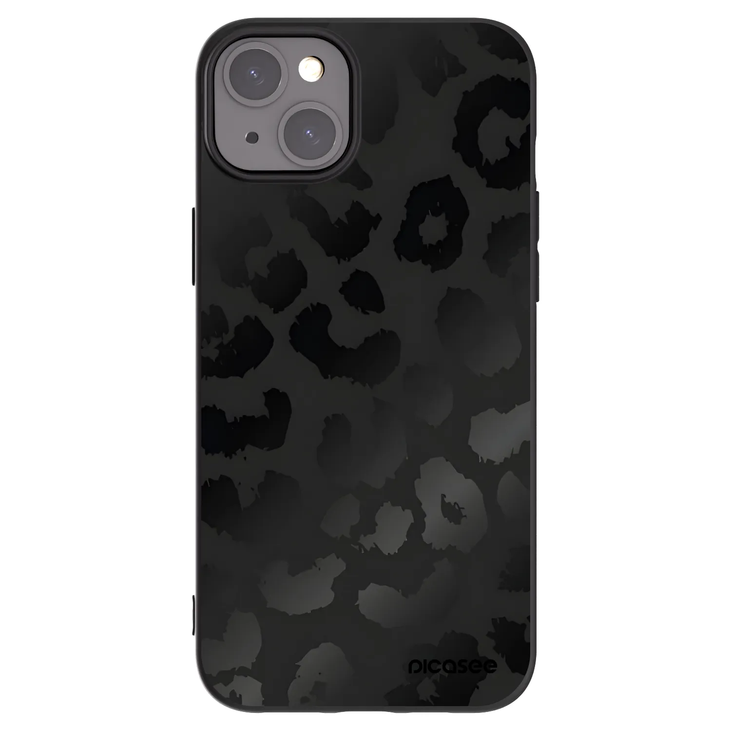 Picasee crna silikonska maskica za Apple iPhone 15 Plus - Midnight Leopard