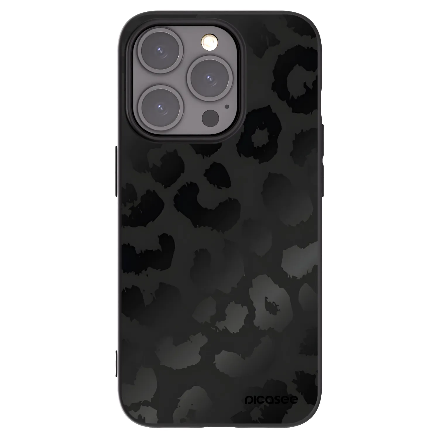 Picasee crna silikonska maskica za Apple iPhone 15 Pro - Midnight Leopard
