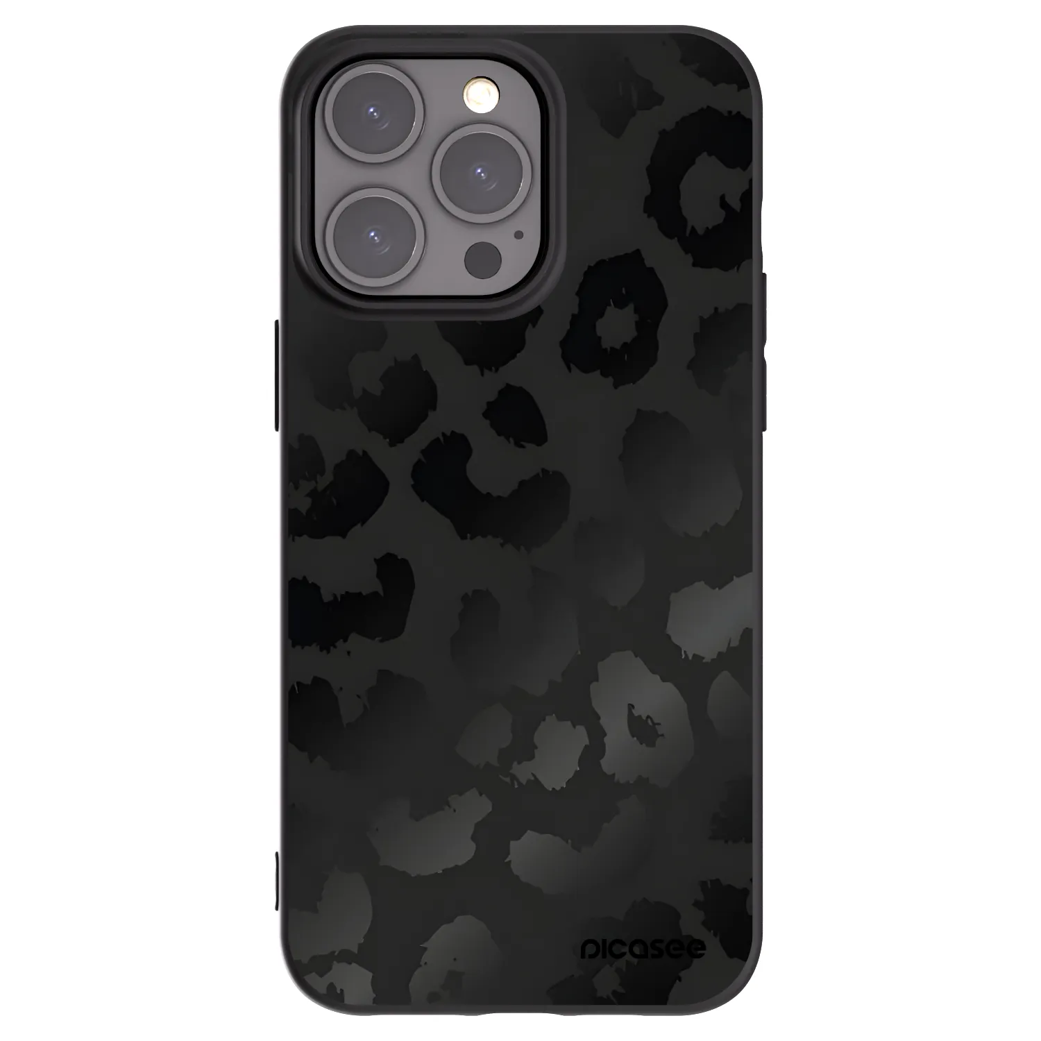 Picasee crna silikonska maskica za Apple iPhone 15 Pro Max - Midnight Leopard