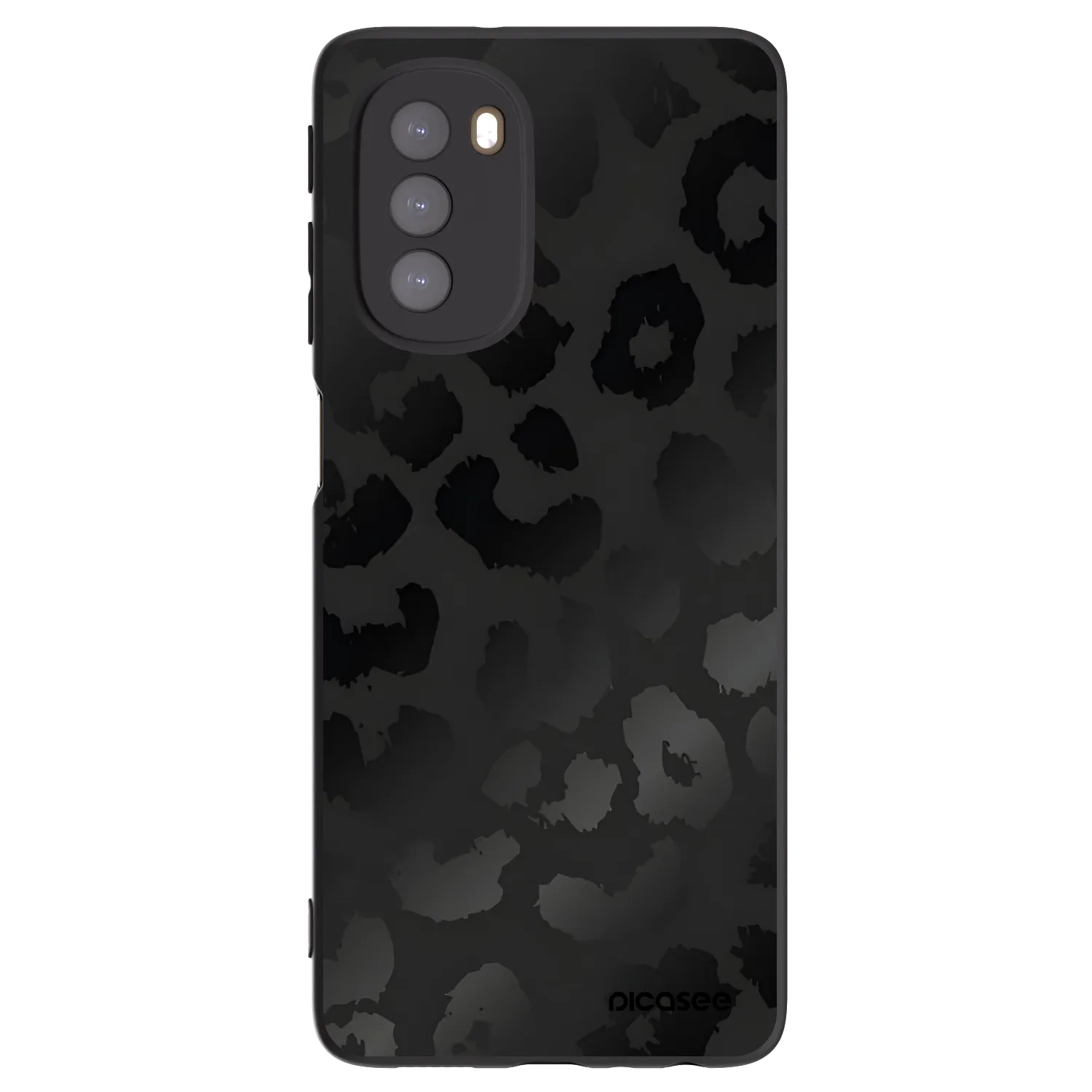 Picasee crna silikonska maskica za Motorola Moto G51 - Midnight Leopard