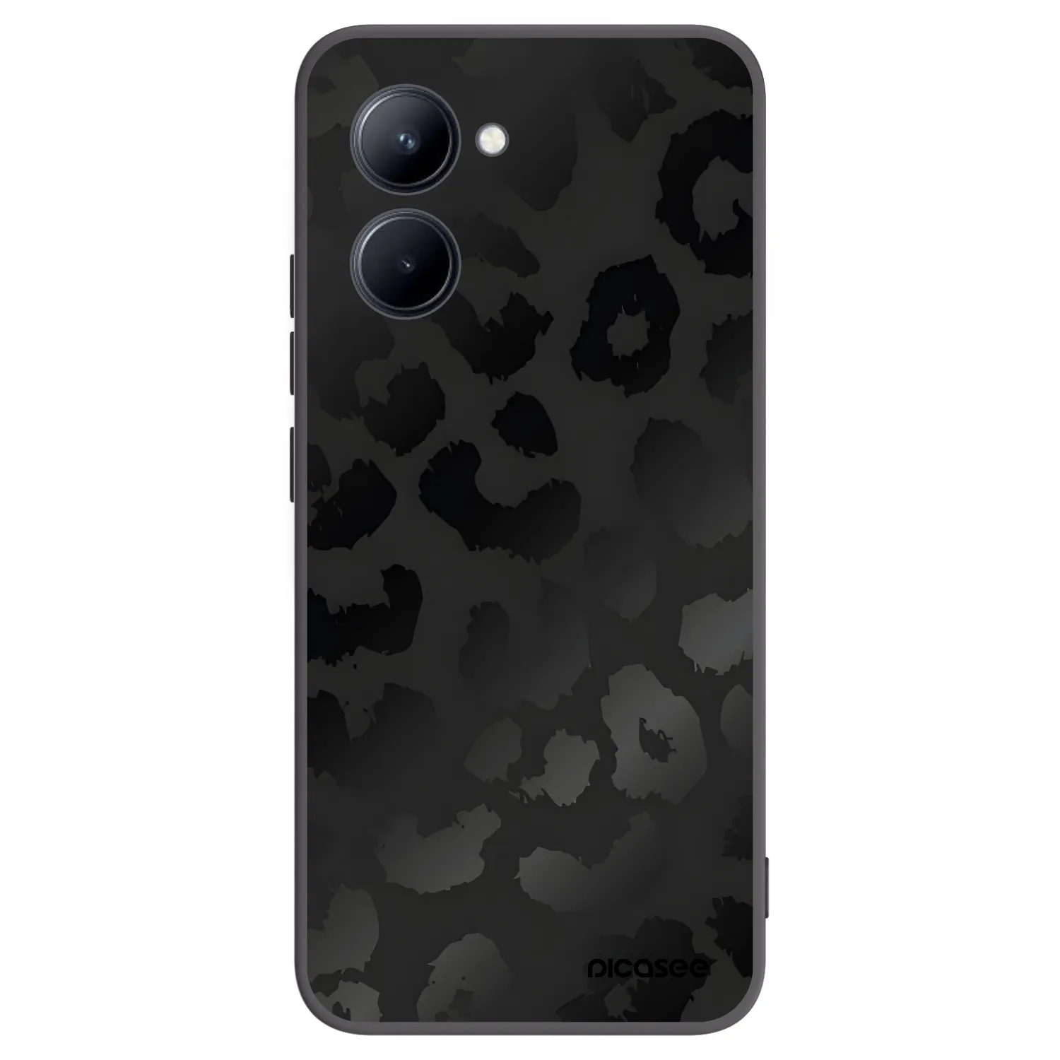 Picasee crna silikonska maskica za Realme C33 (2023) - Midnight Leopard