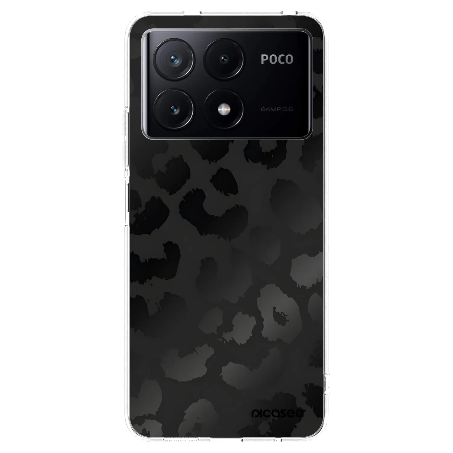 Picasee silikonska prozirna maskica za Xiaomi Poco X6 Pro - Midnight Leopard