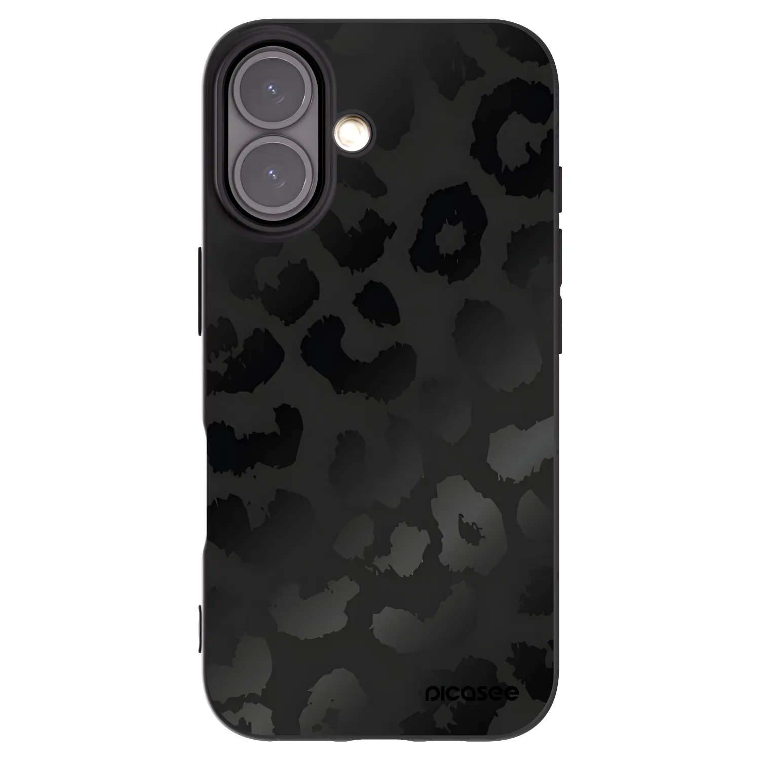 Picasee crna silikonska maskica za Apple iPhone 16 - Midnight Leopard