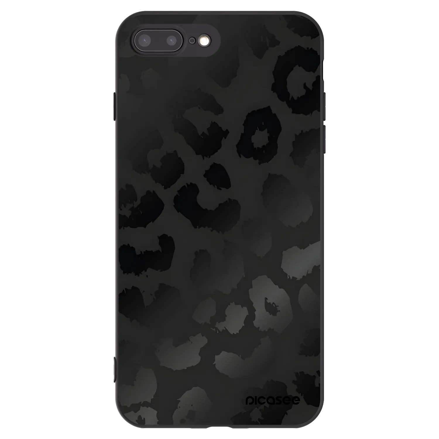 Picasee crna silikonska maskica za Apple iPhone 8 Plus - Midnight Leopard