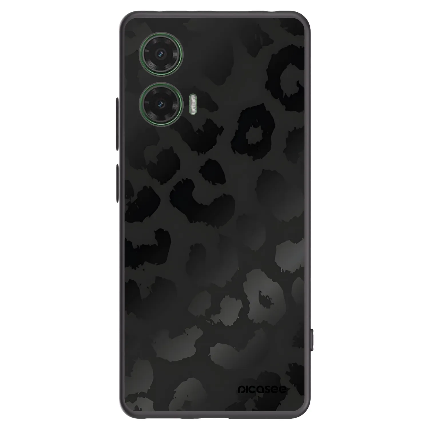 Picasee crna silikonska maskica za Motorola Moto G35 5G - Midnight Leopard