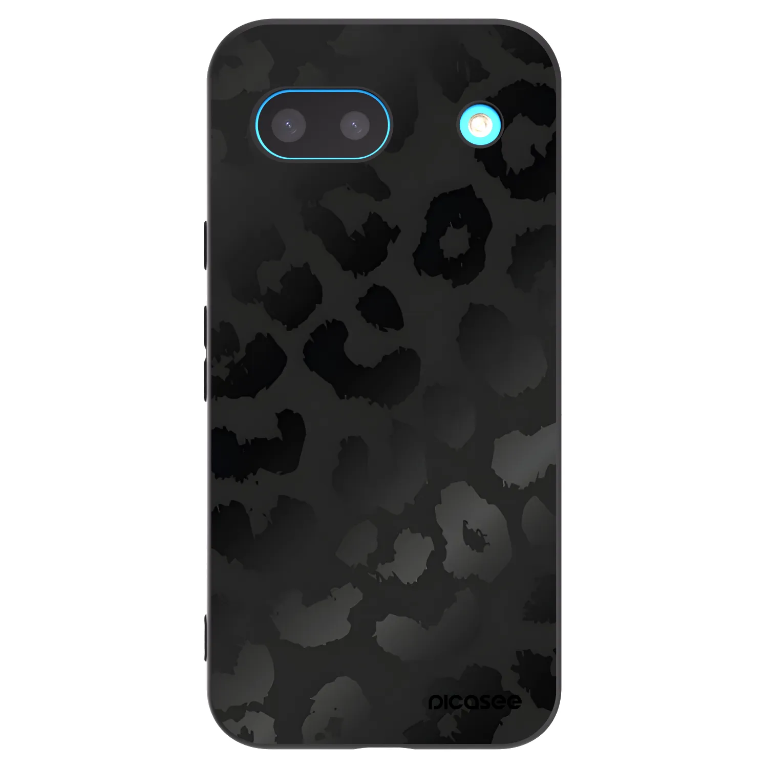 Picasee crna silikonska maskica za Google Pixel 8a - Midnight Leopard