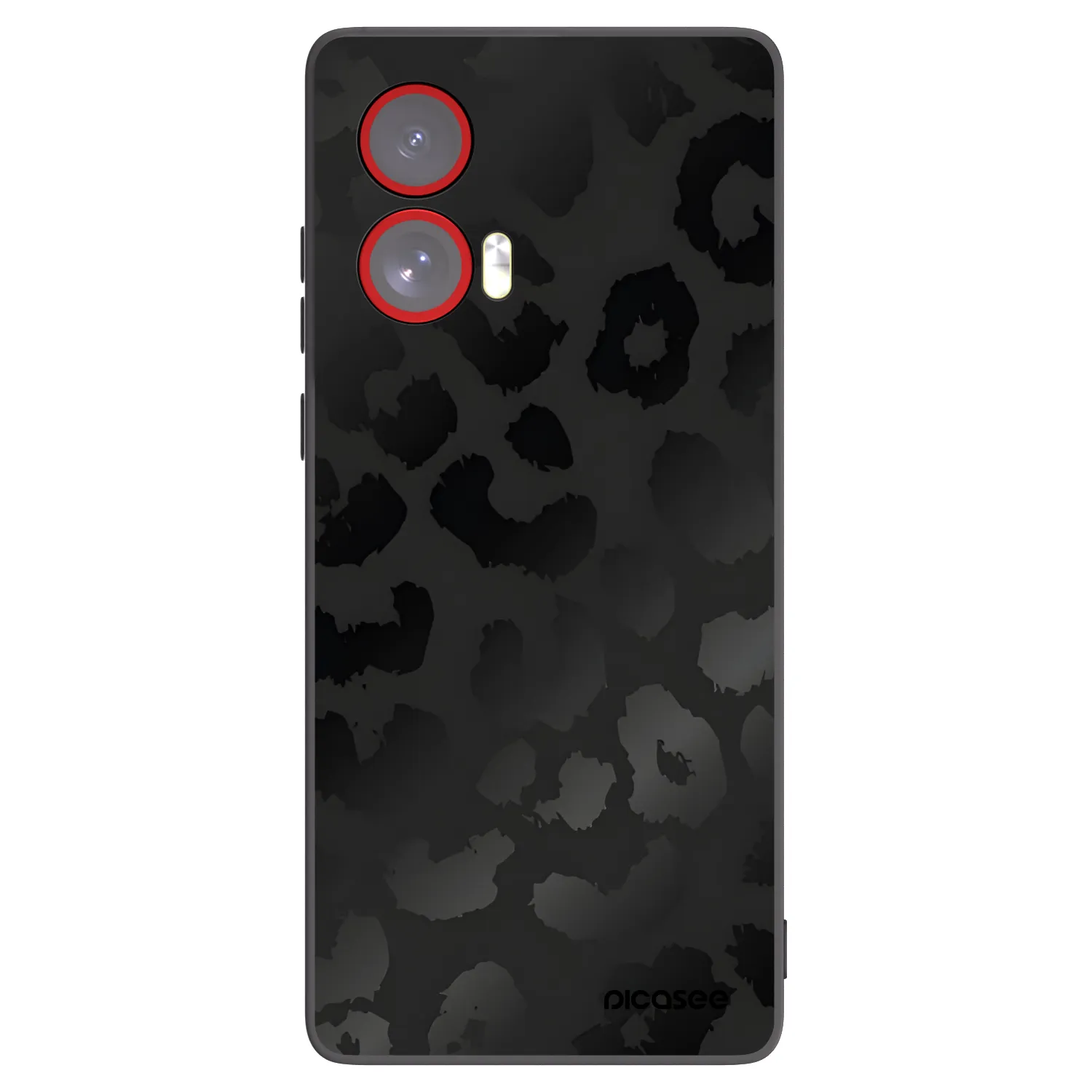Picasee crna silikonska maskica za Motorola Edge 50 Fusion - Midnight Leopard