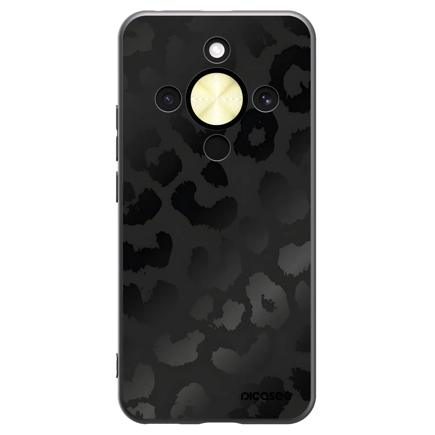 Picasee crna silikonska maskica za Honor Magic8 Lite 5G - Midnight Leopard